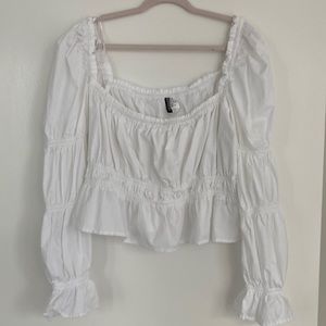 Whit Long Sleeve H$M Puff Sleeve Top